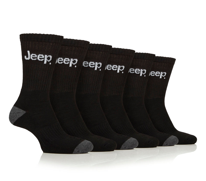 Men's 6 Pair Jeep Performance Crew Sports Socks
