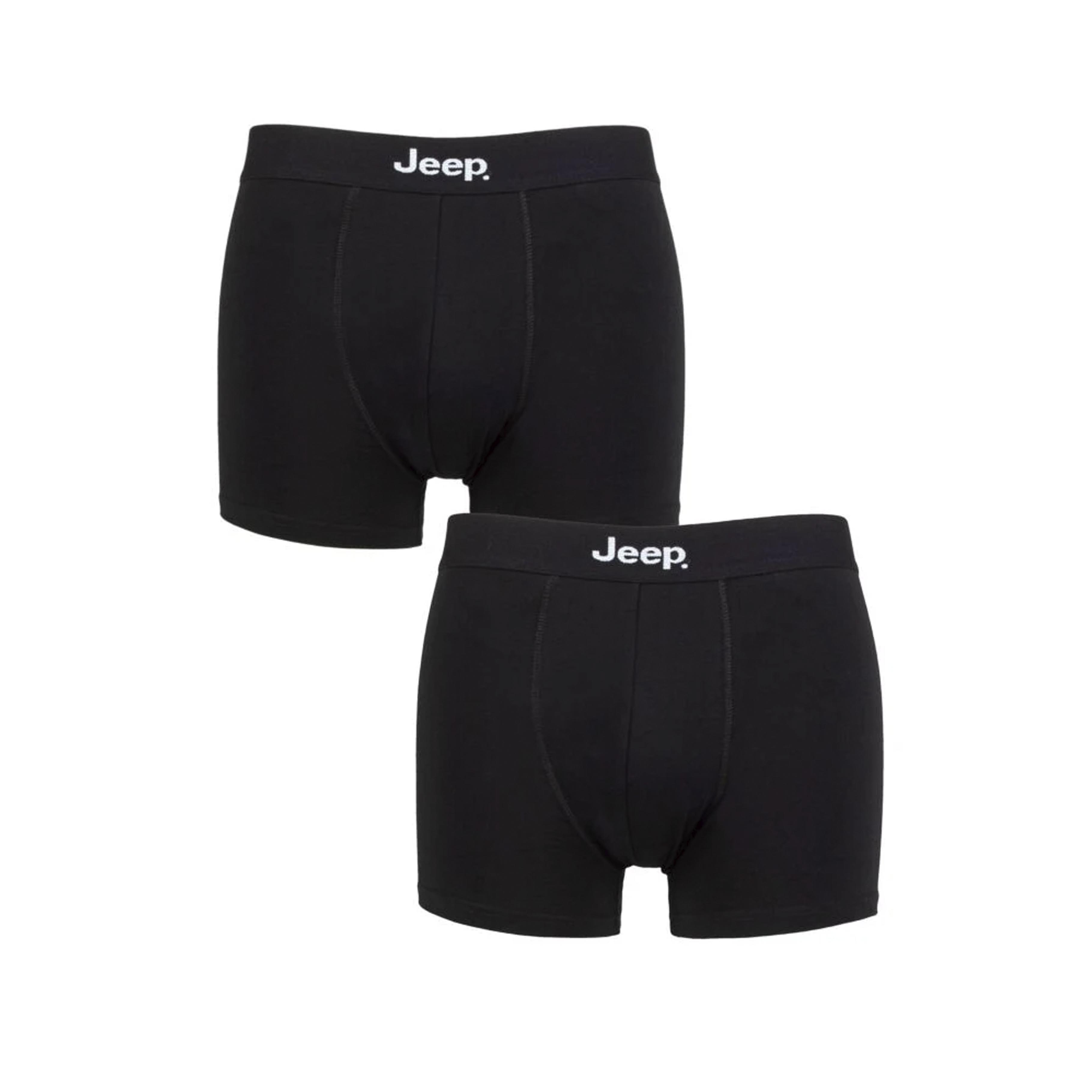 Men's 2 Pack Jeep Cotton Plain Fitted Trunks
