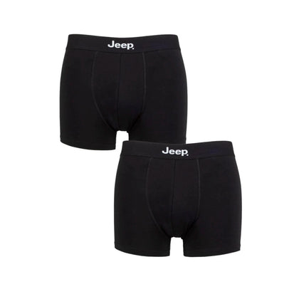 Men's 2 Pack Jeep Cotton Plain Fitted Trunks