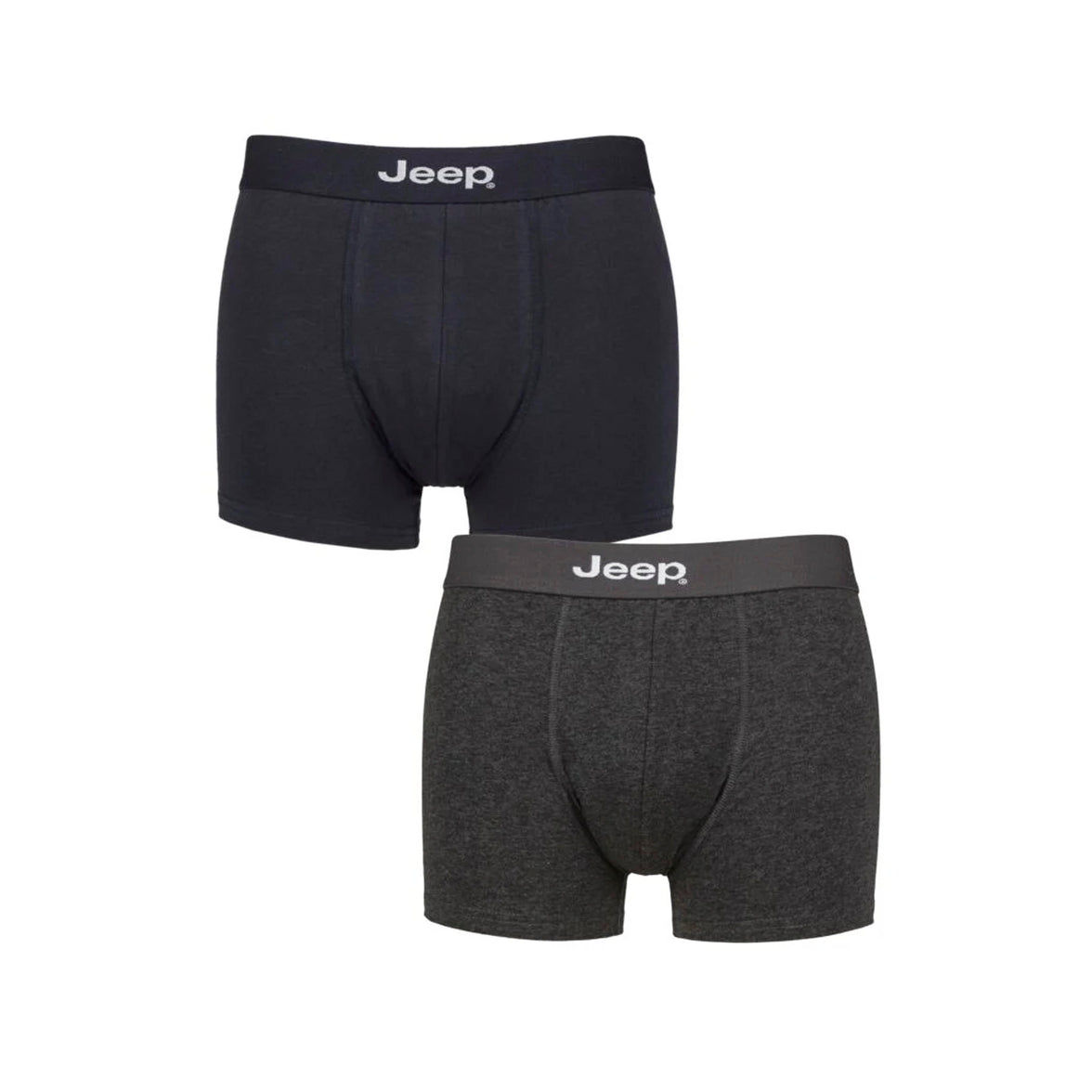 Men's 2 Pack Jeep Cotton Plain Fitted Trunks