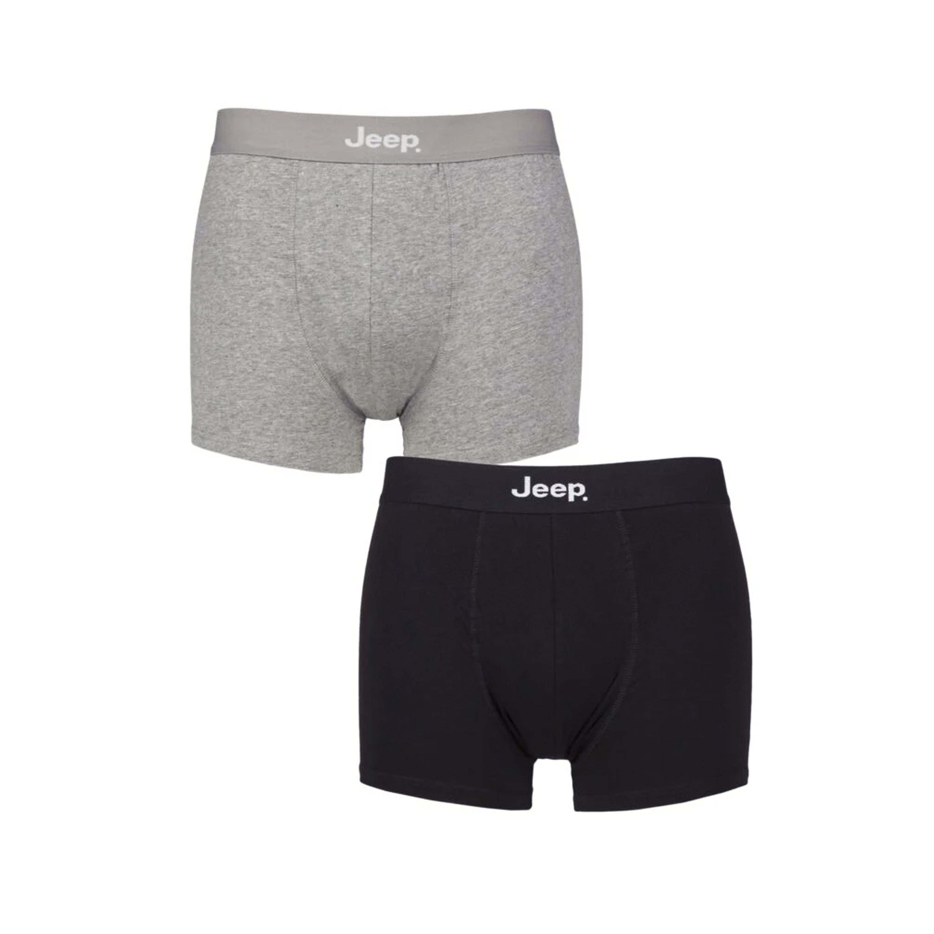 Men's 2 Pack Jeep Cotton Plain Fitted Trunks