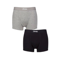Men's 2 Pack Jeep Cotton Plain Fitted Trunks