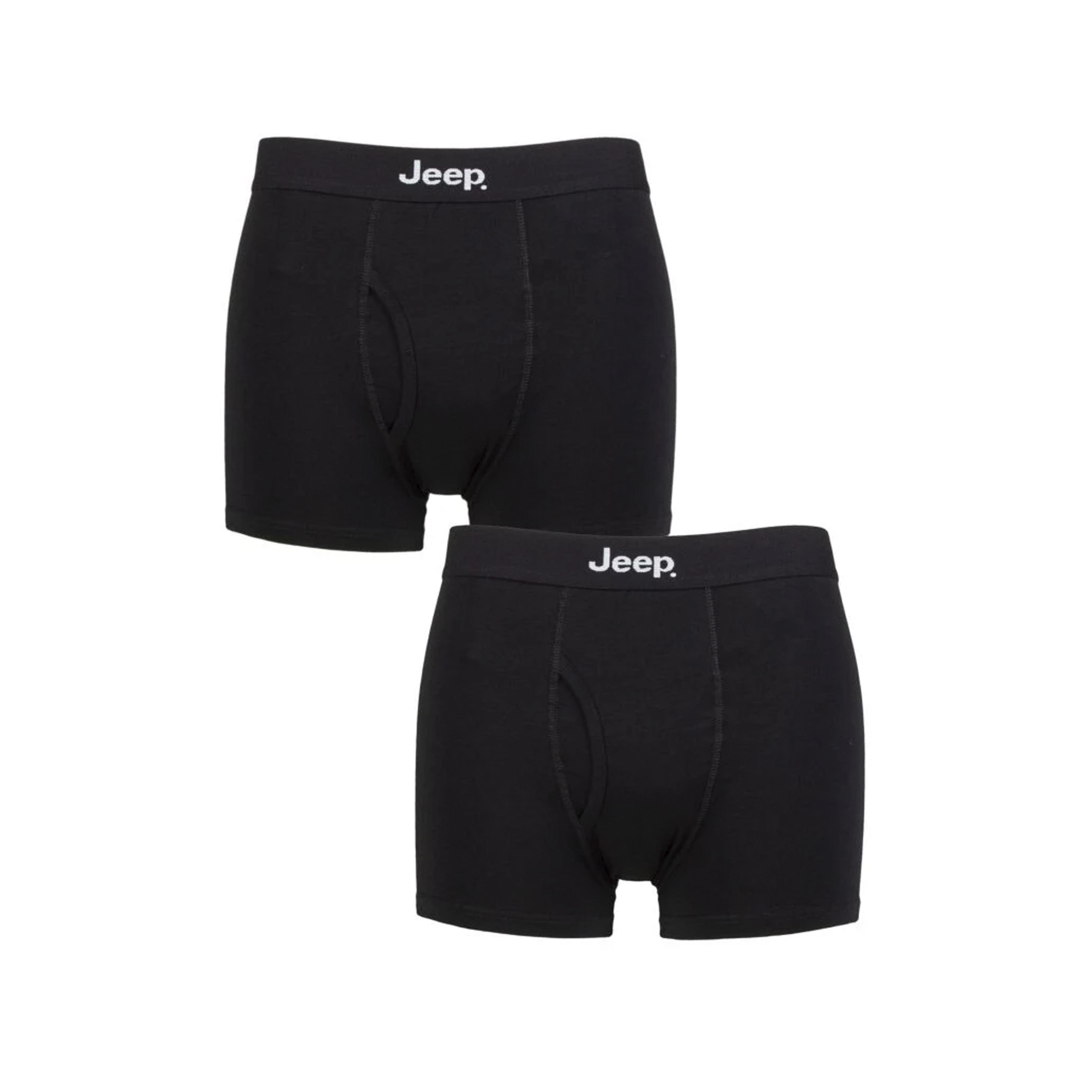 Men's 2 Pack Jeep Cotton Plain Fitted Keyhole Trunk
