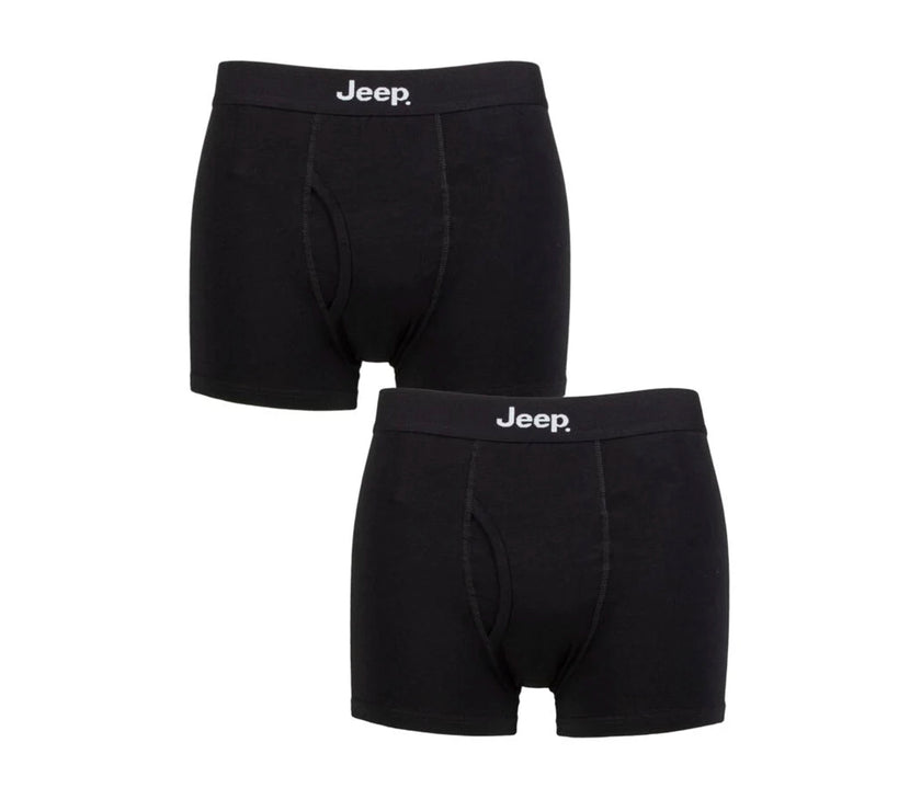 Men's 2 Pack Jeep Cotton Plain Fitted Keyhole Trunk