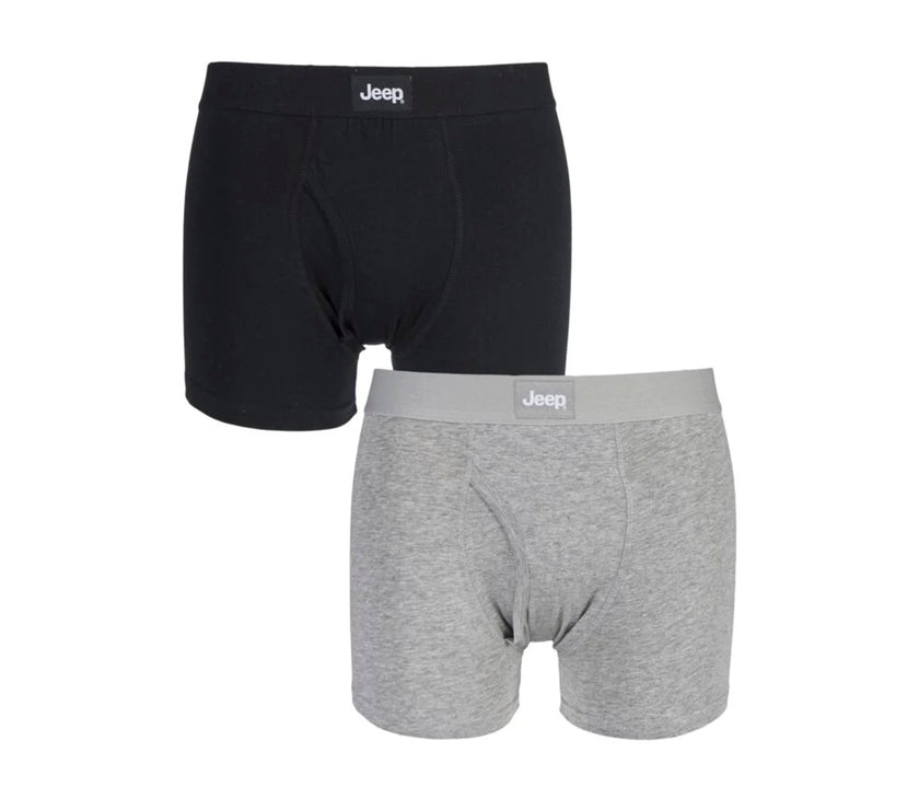 Men's 2 Pack Jeep Cotton Plain Fitted Keyhole Trunk
