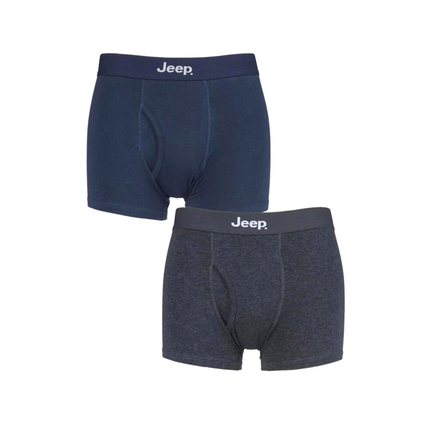 Men's 2 Pack Jeep Cotton Plain Fitted Keyhole Trunk