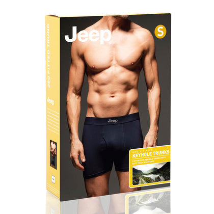 Men's 2 Pack Jeep Cotton Plain Fitted Keyhole Trunk