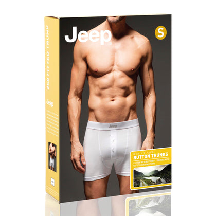 Men's 2 Pack Jeep Cotton Plain Button Front Boxer Shorts