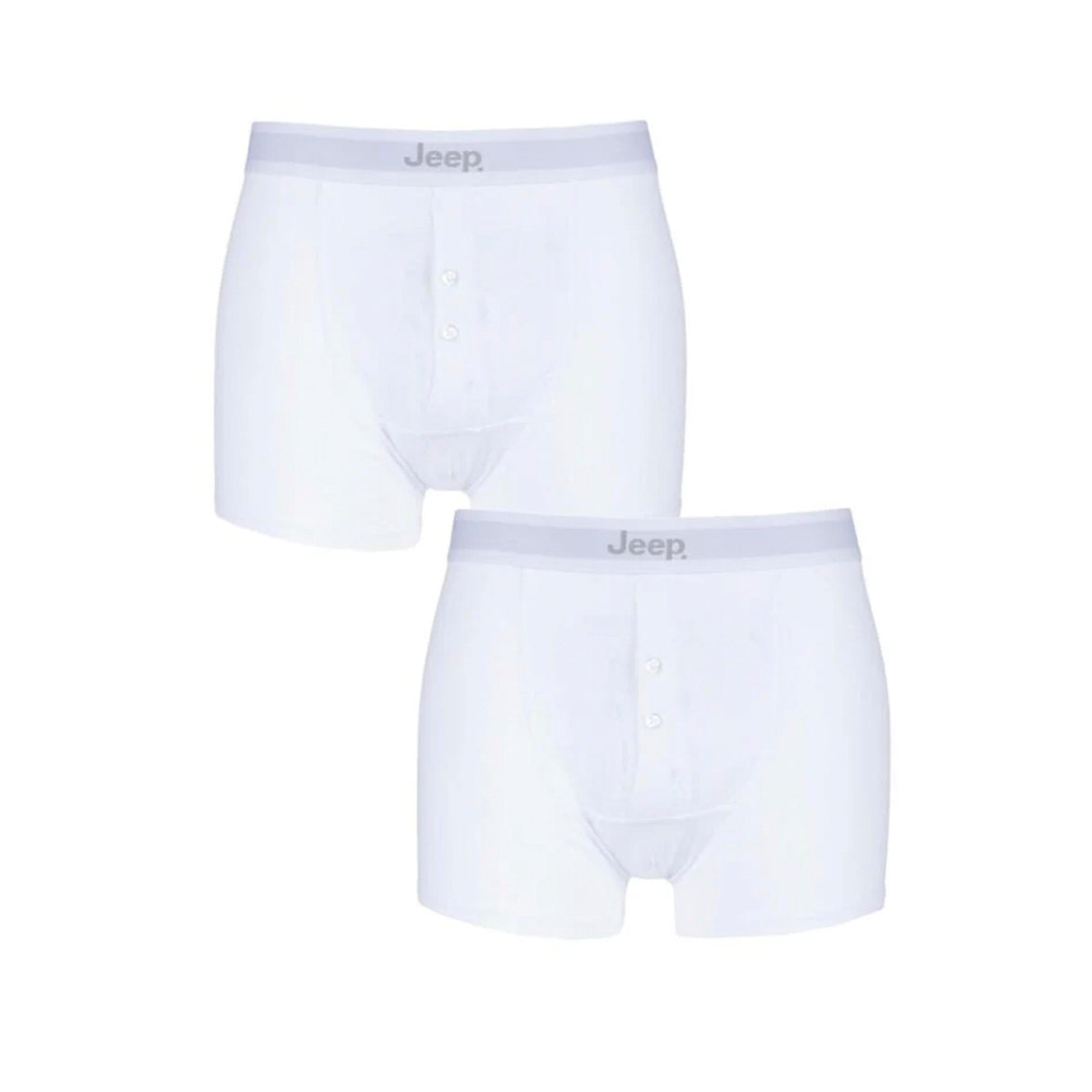 Men's 2 Pack Jeep Cotton Plain Button Front Boxer Shorts
