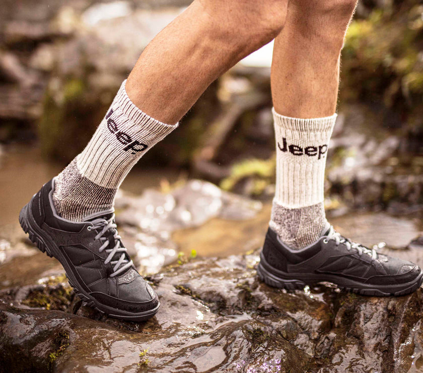 Mens 3 Pair Jeep Luxury Heavyweight Cotton Boot Socks