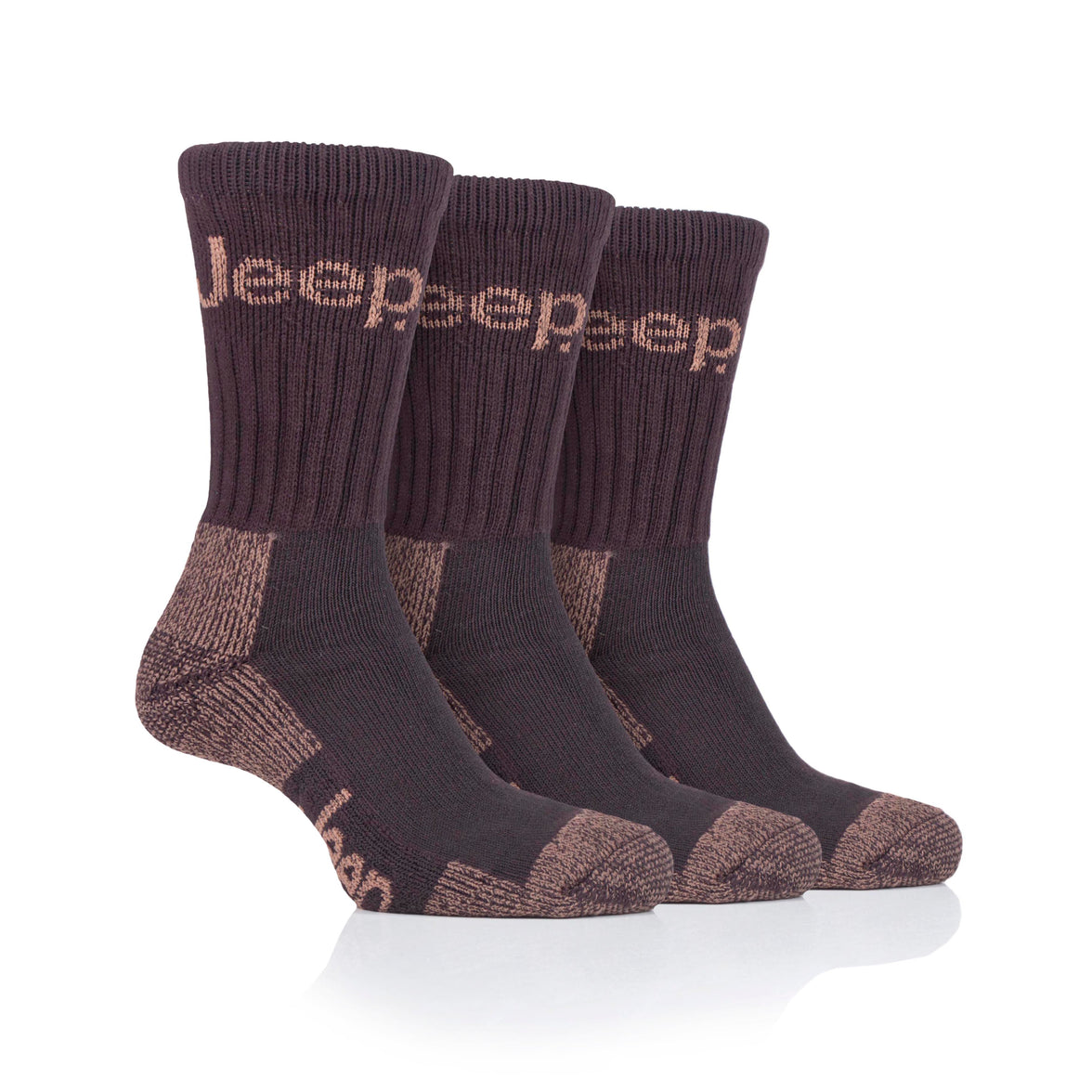 Mens 3 Pair Jeep Luxury Heavyweight Cotton Boot Socks