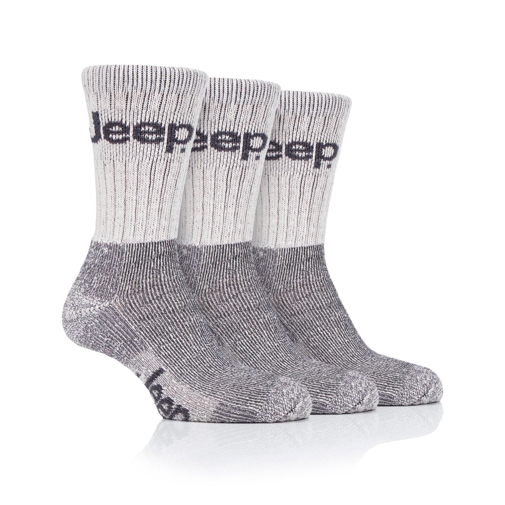 Mens 3 Pair Jeep Luxury Heavyweight Cotton Boot Socks