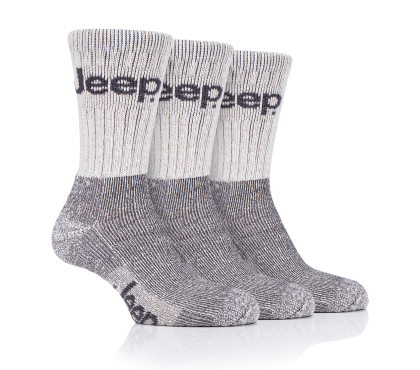 Mens 3 Pair Jeep Luxury Heavyweight Cotton Boot Socks