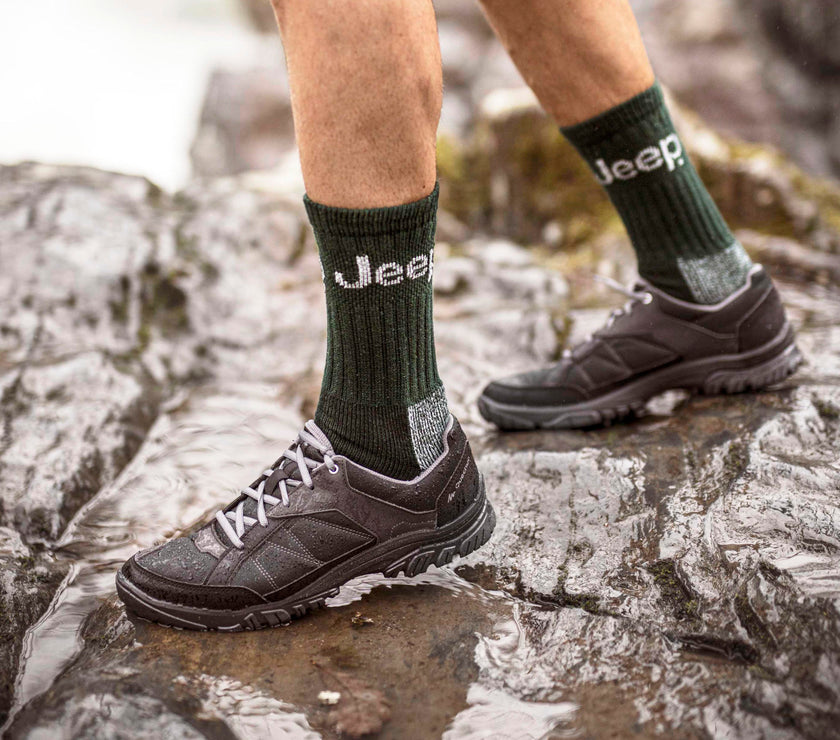 Men's 3 Pair Jeep Luxury Heavyweight Cotton Boot Socks Gift Box