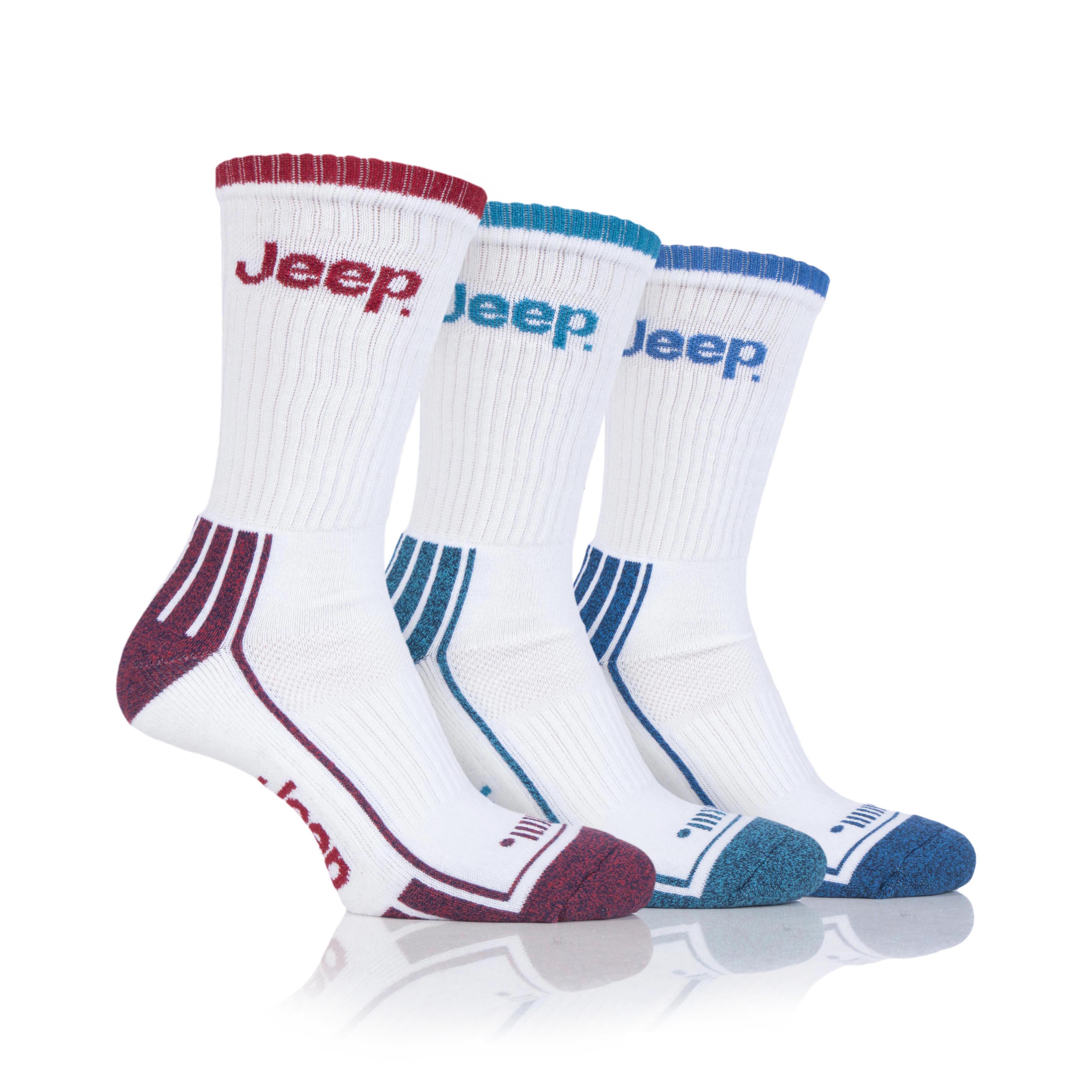 Men's 3 Pair Jeep Cotton Technical Crew Sport Socks