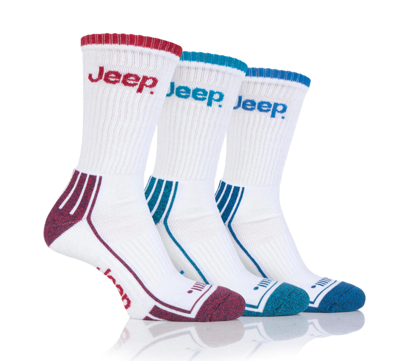 Men's 3 Pair Jeep Cotton Technical Crew Sport Socks