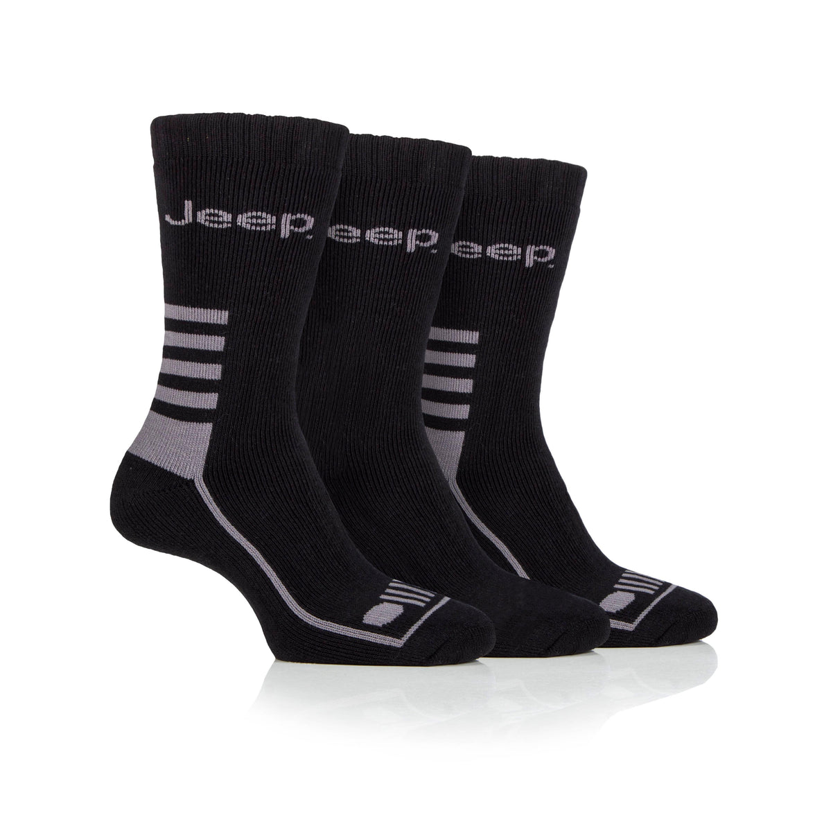Men's 3 Pair Jeep Regenerated Cotton Boot Socks