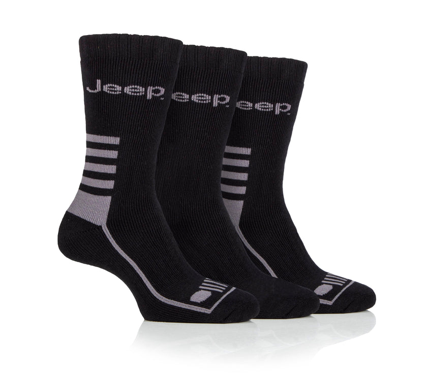 Men's 3 Pair Jeep Regenerated Cotton Boot Socks