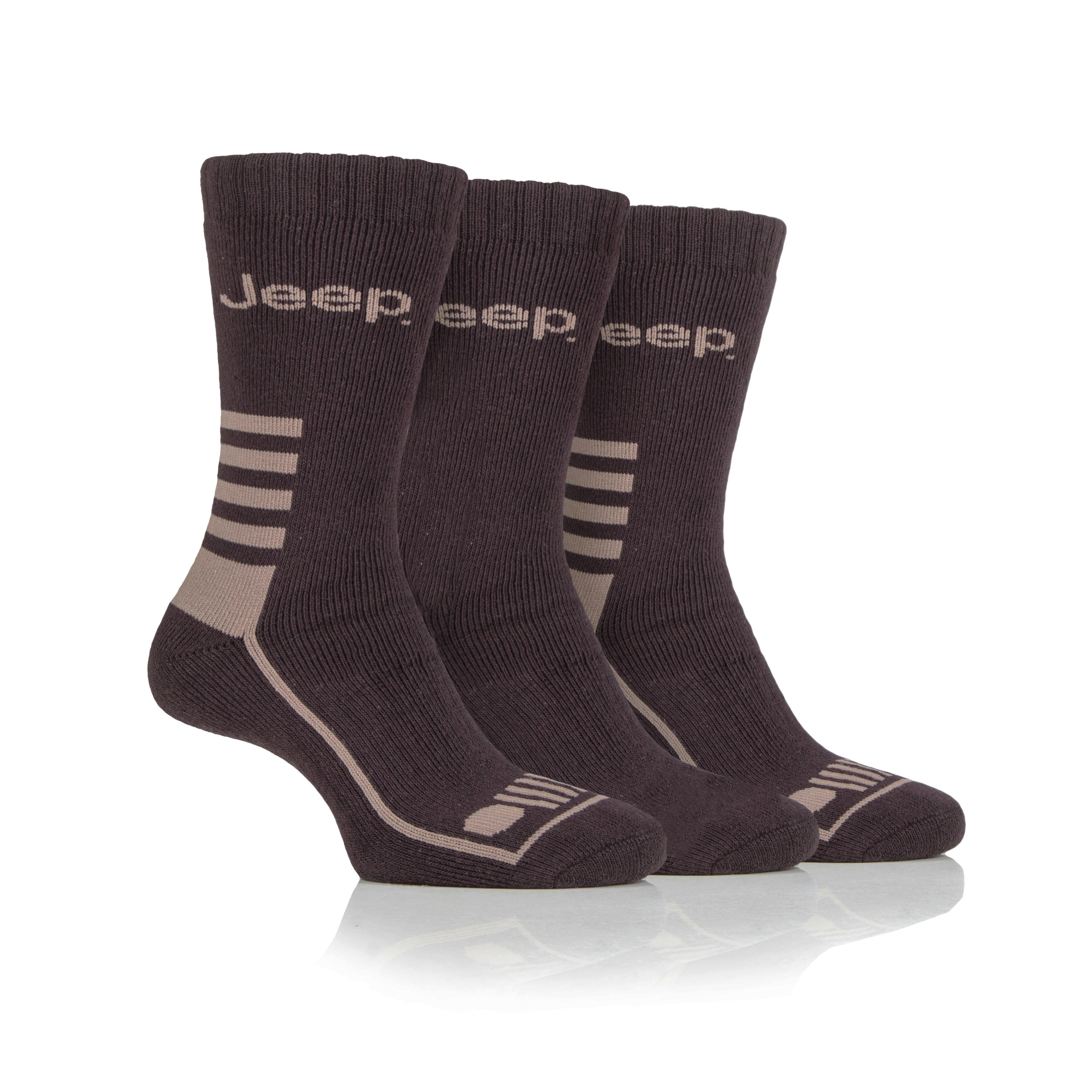 Men's 3 Pair Jeep Regenerated Cotton Boot Socks