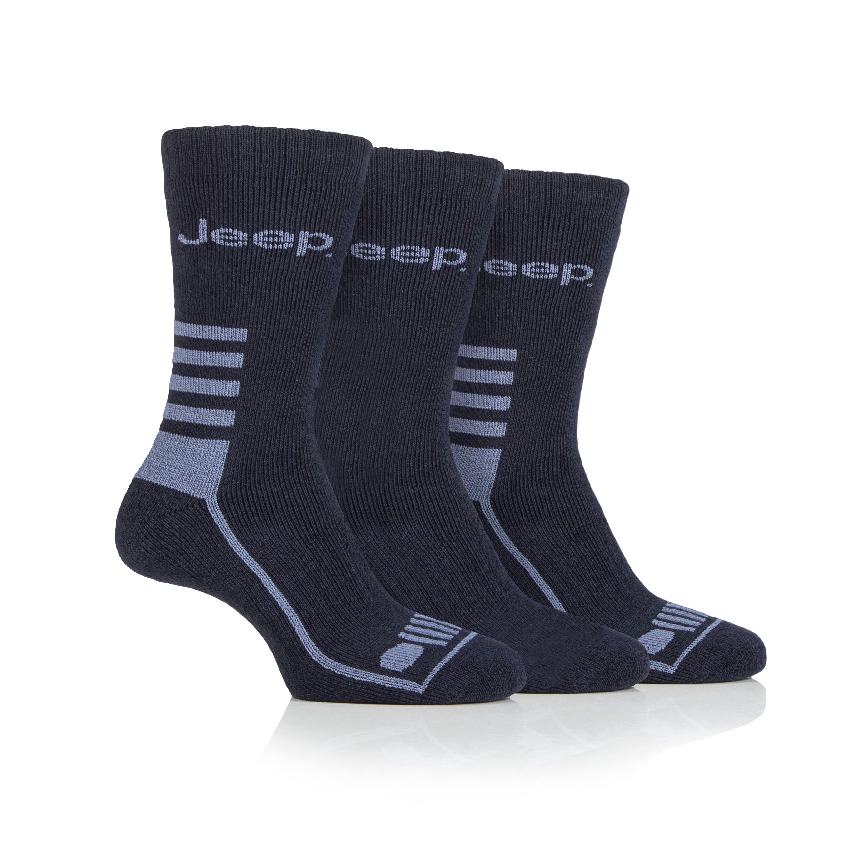 Men's 3 Pair Jeep Regenerated Cotton Boot Socks