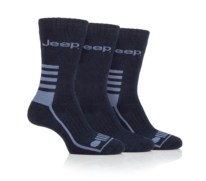 Men's 3 Pair Jeep Regenerated Cotton Boot Socks