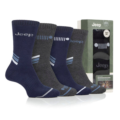 Men's 4 Pair Jeep Performance Boots Socks Gift Box