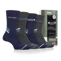 Men's 4 Pair Jeep Performance Boots Socks Gift Box