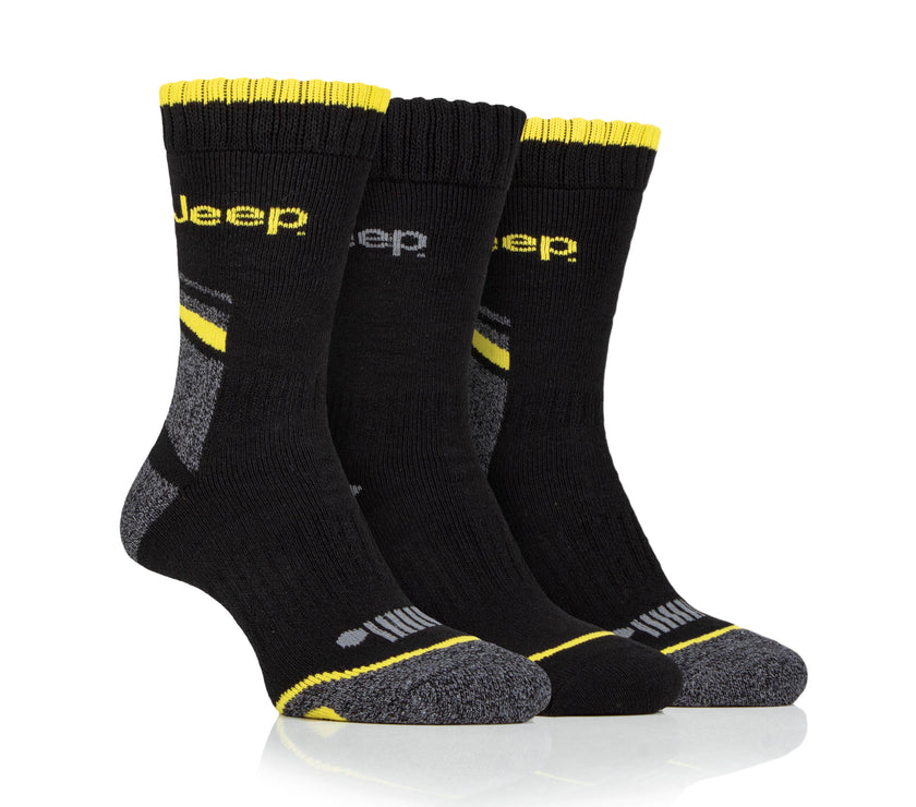 Men's 3 Pair Jeep Performance Work Boot Socks