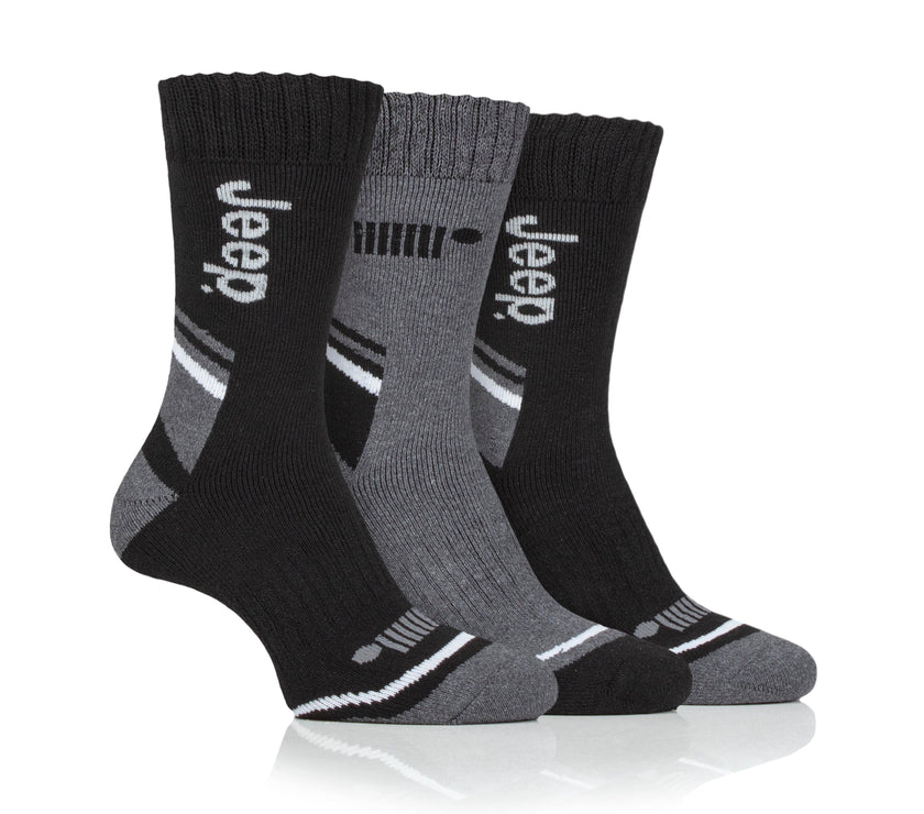 Men's 3 Pair Jeep Performance Cotton Blend Boot Socks