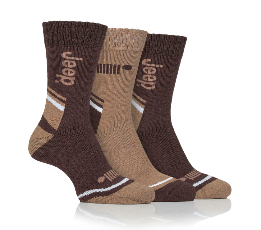Men's 3 Pair Jeep Performance Cotton Blend Boot Socks