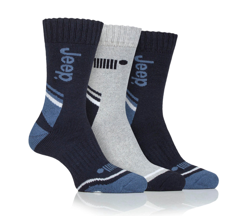Men's 3 Pair Jeep Performance Cotton Blend Boot Socks