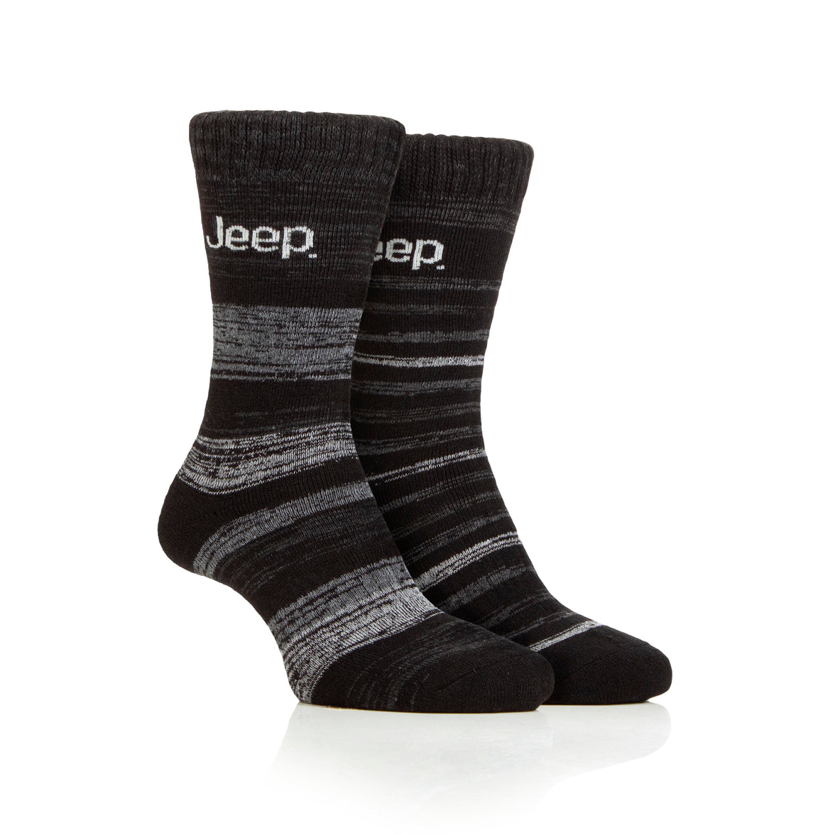 Men's 2 Pair Jeep Striped Thermal Boot Socks