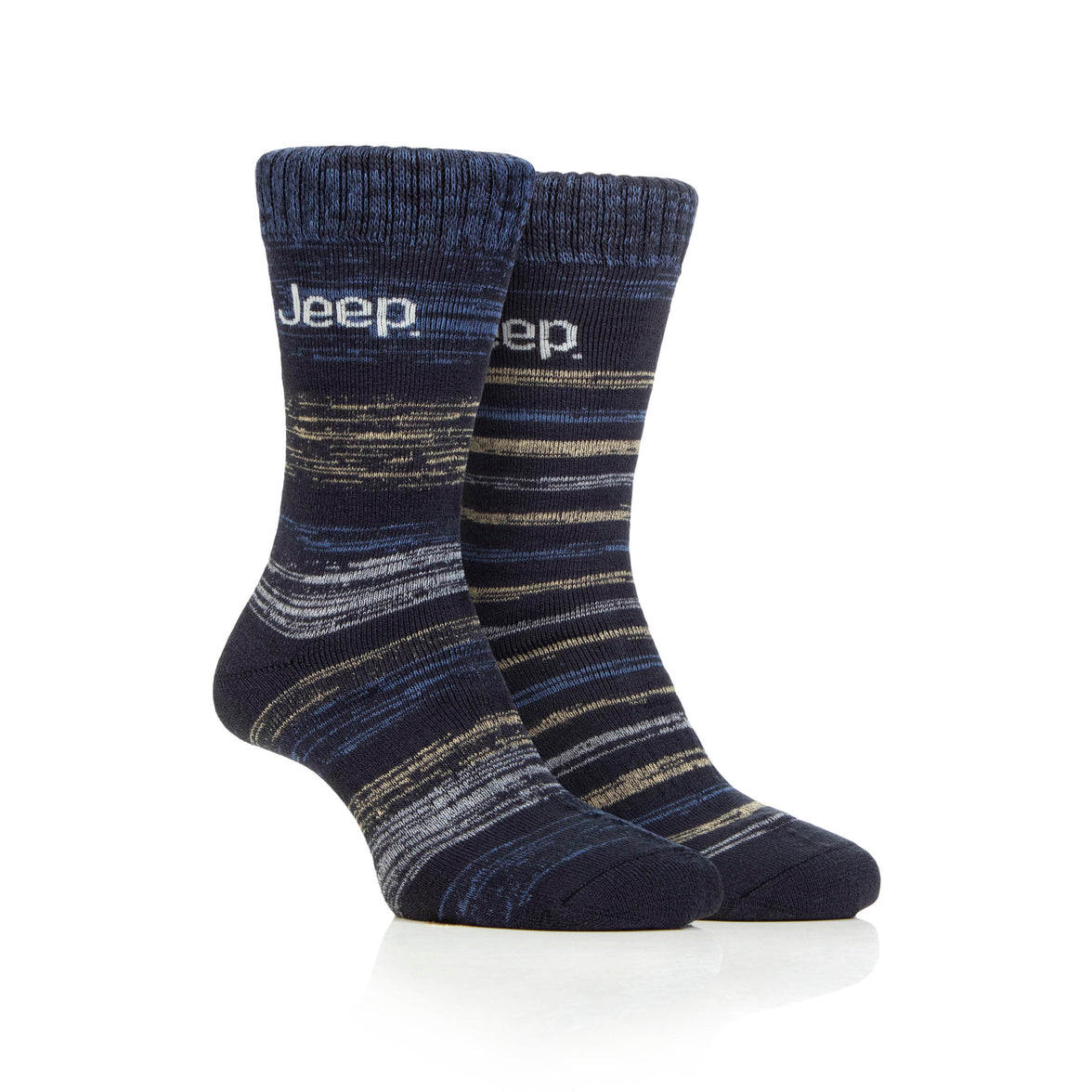 Men's 2 Pair Jeep Striped Thermal Boot Socks