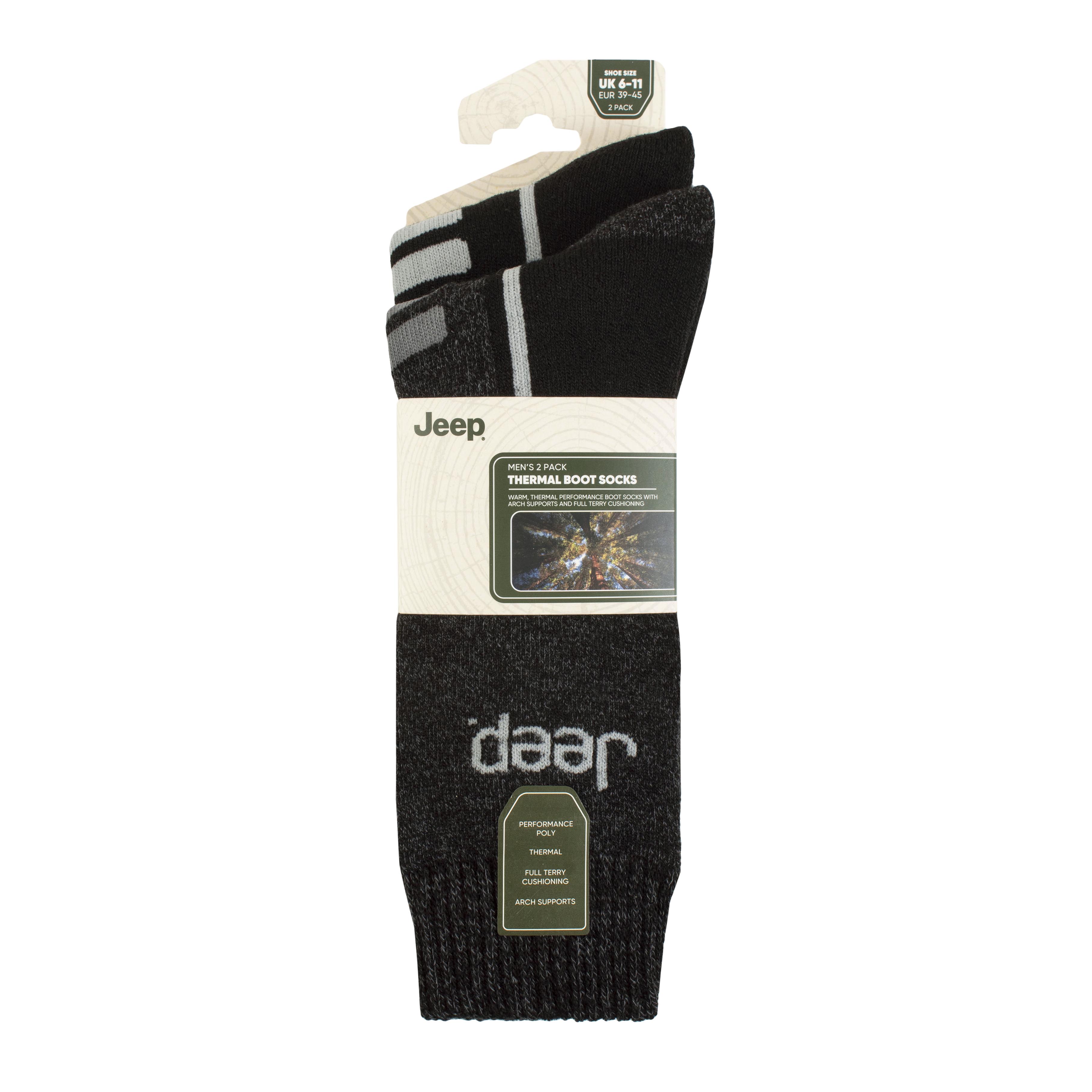 Men's 2 Pair Jeep Technical Thermal Boot Socks