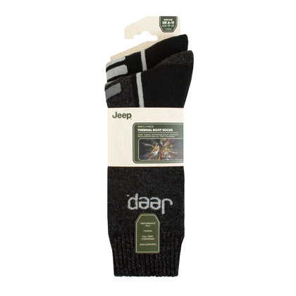 Men's 2 Pair Jeep Technical Thermal Boot Socks