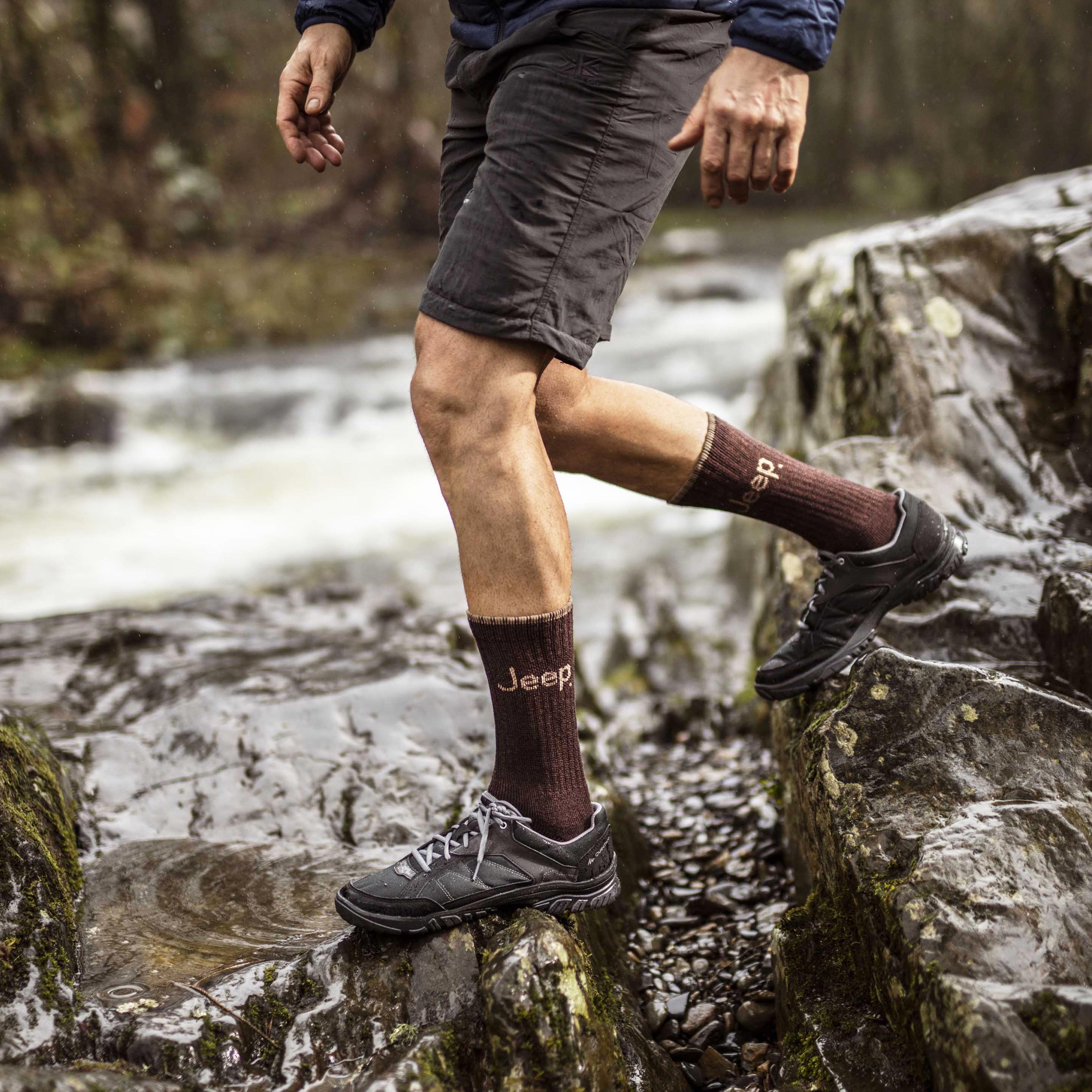 Men's 4 Pair Jeep Plain Regenerated Cotton Boot Socks