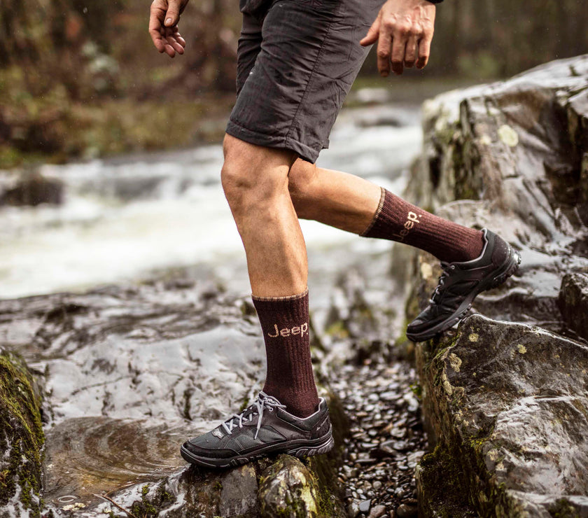 Men's 4 Pair Jeep Plain Regenerated Cotton Boot Socks
