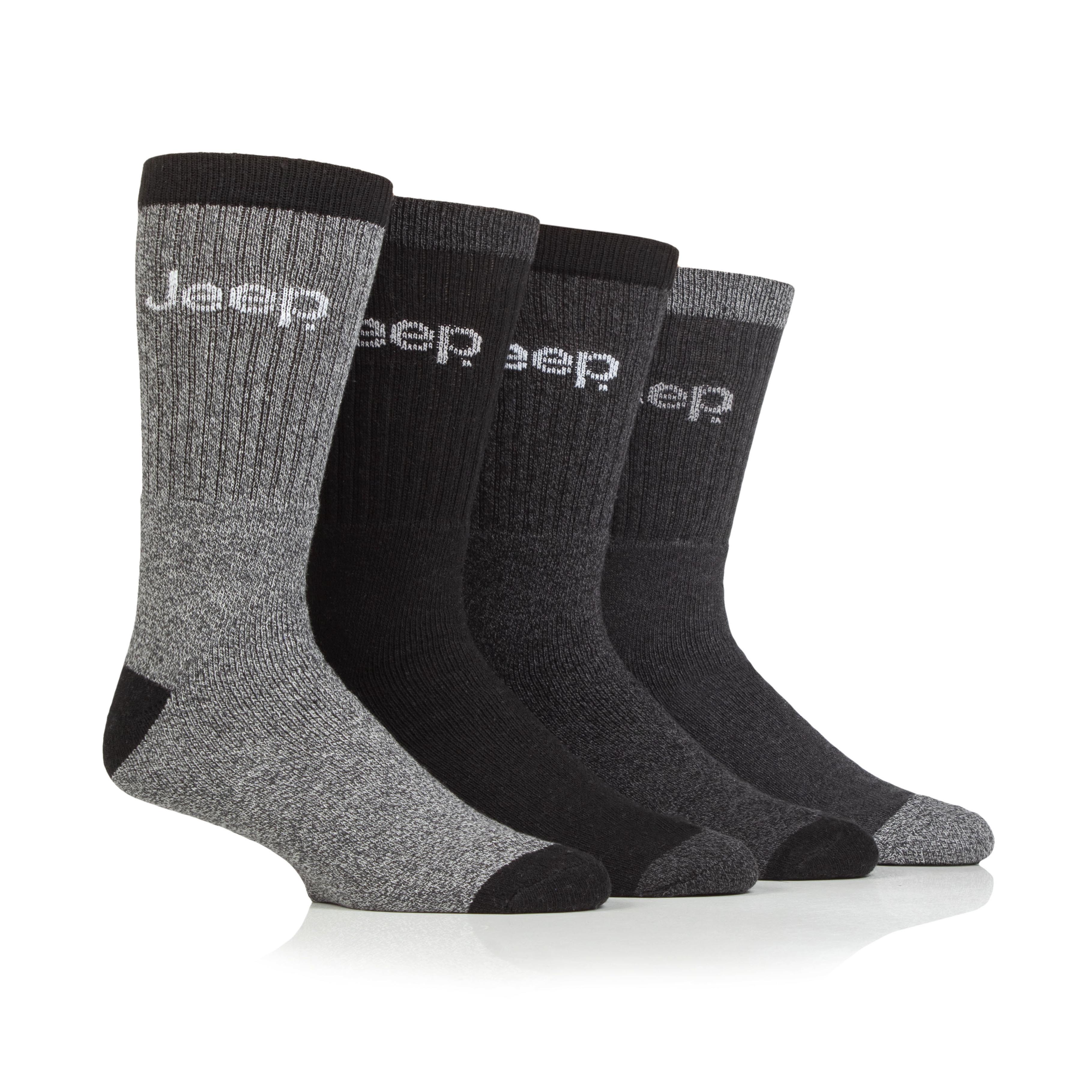 Men's 4 Pair Jeep Marl Regenerated Cotton Boot Socks