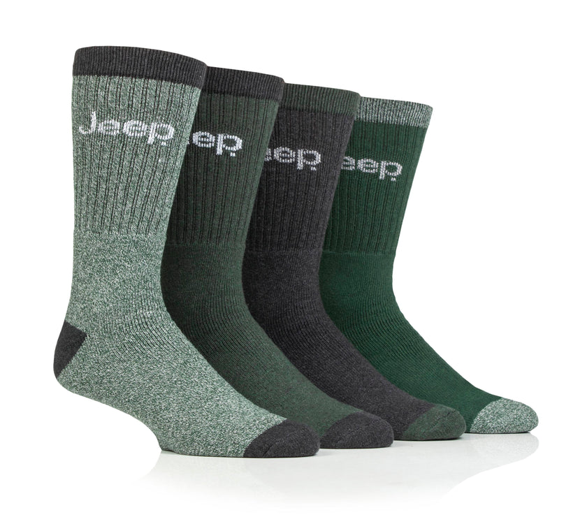 Men's 4 Pair Jeep Marl Regenerated Cotton Boot Socks
