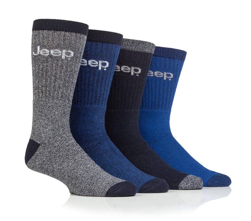 Men's 4 Pair Jeep Marl Regenerated Cotton Boot Socks