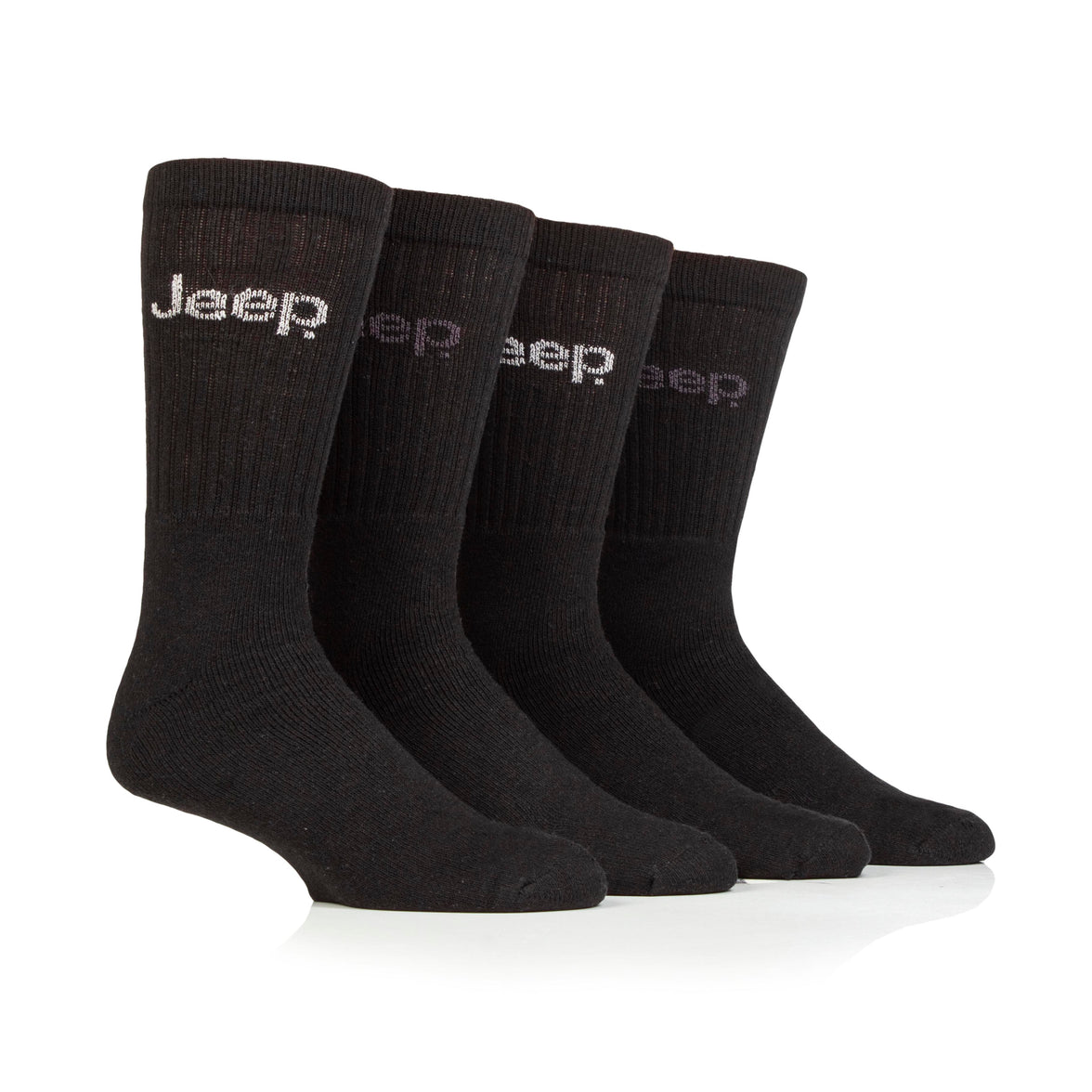 Men's 4 Pair Jeep Plain Regenerated Cotton Boot Socks
