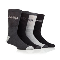 Men's 4 Pair Jeep Plain Regenerated Cotton Boot Socks