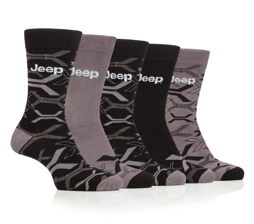 Men's 5 Pair Jeep Camo Everyday Bamboo Socks