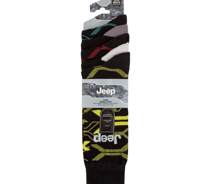 Men's 5 Pair Jeep Camo Everyday Bamboo Socks