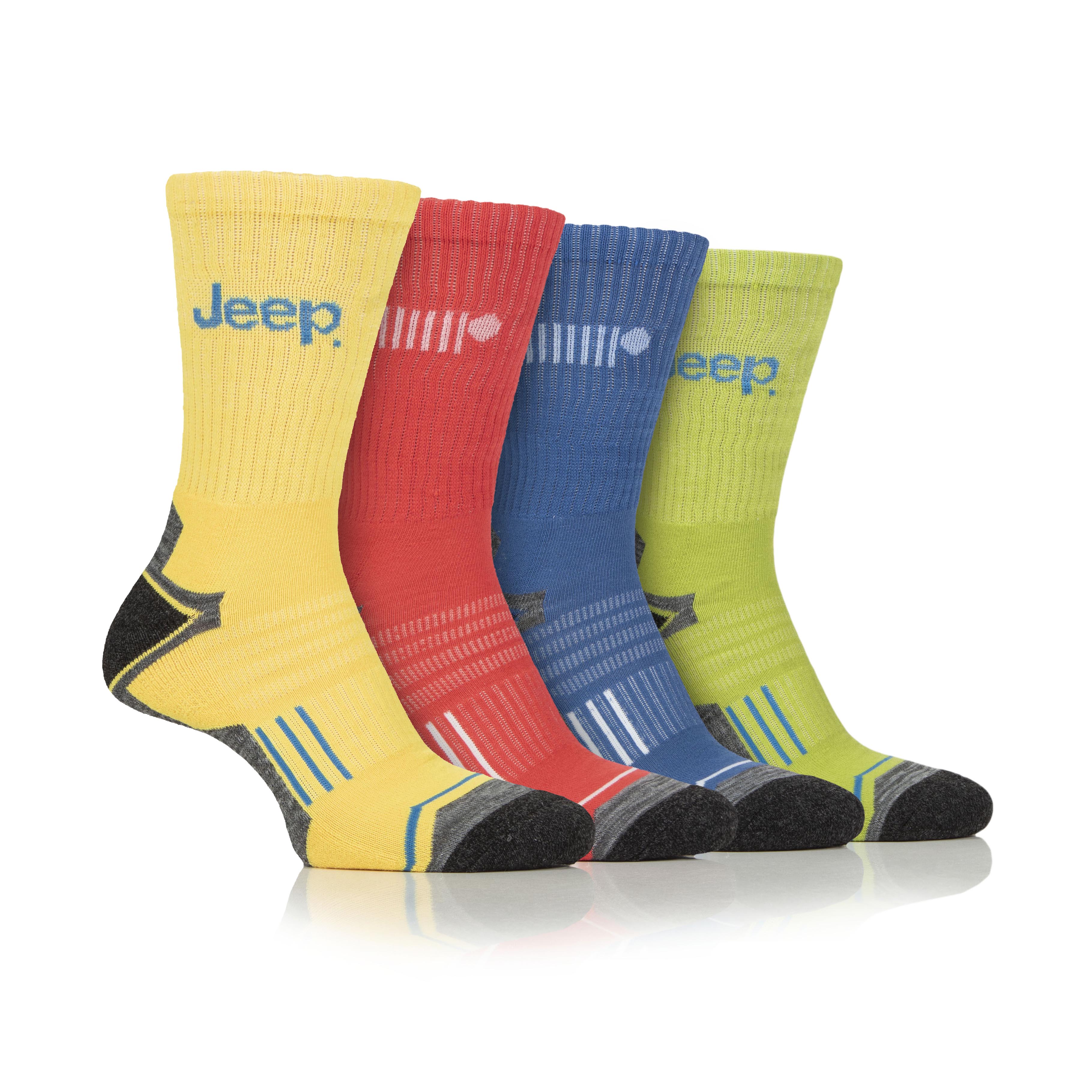 Men's 4 Pair Jeep Performance Technical Crew Sport Socks