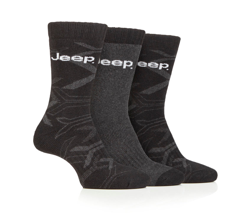 Men's 3 Pair Jeep Camo Regenerated Cotton Boot Socks