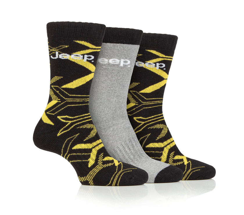 Men's 3 Pair Jeep Camo Regenerated Cotton Boot Socks
