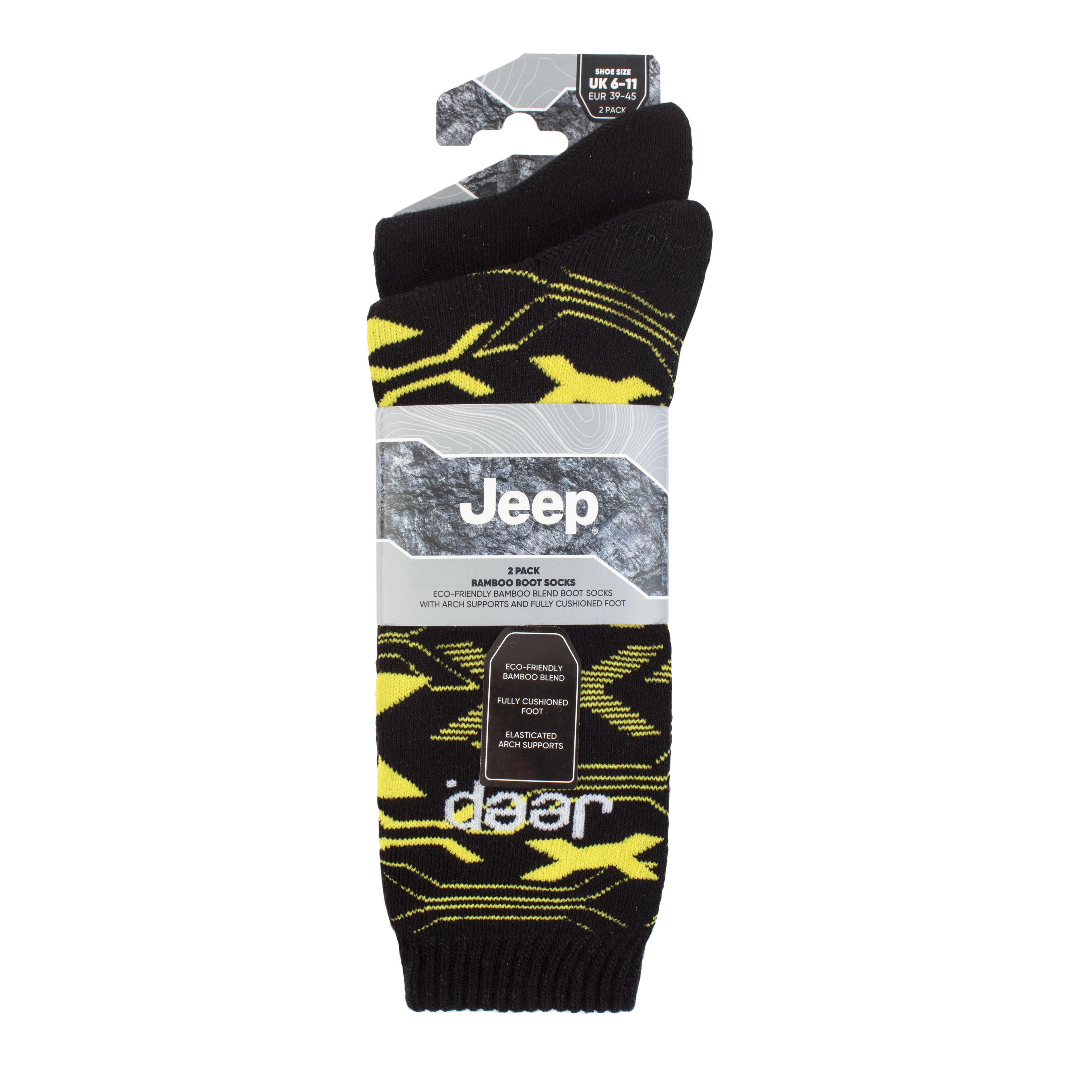 Men's 3 Pair Jeep Camo Regenerated Cotton Boot Socks