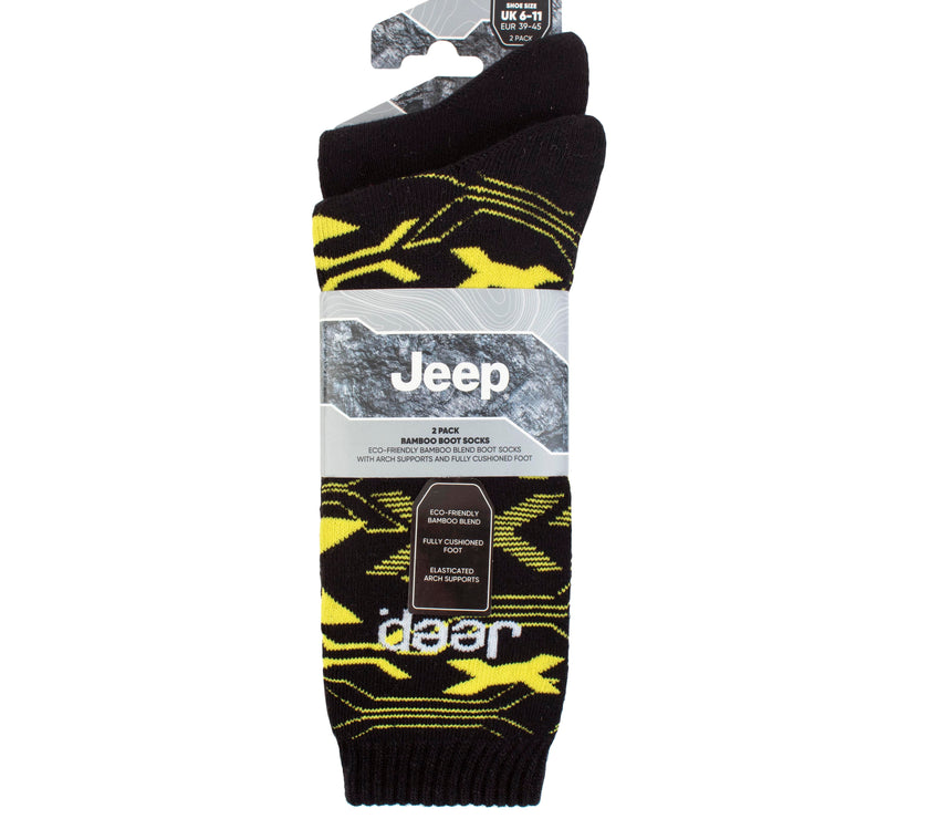 Men's 3 Pair Jeep Camo Regenerated Cotton Boot Socks