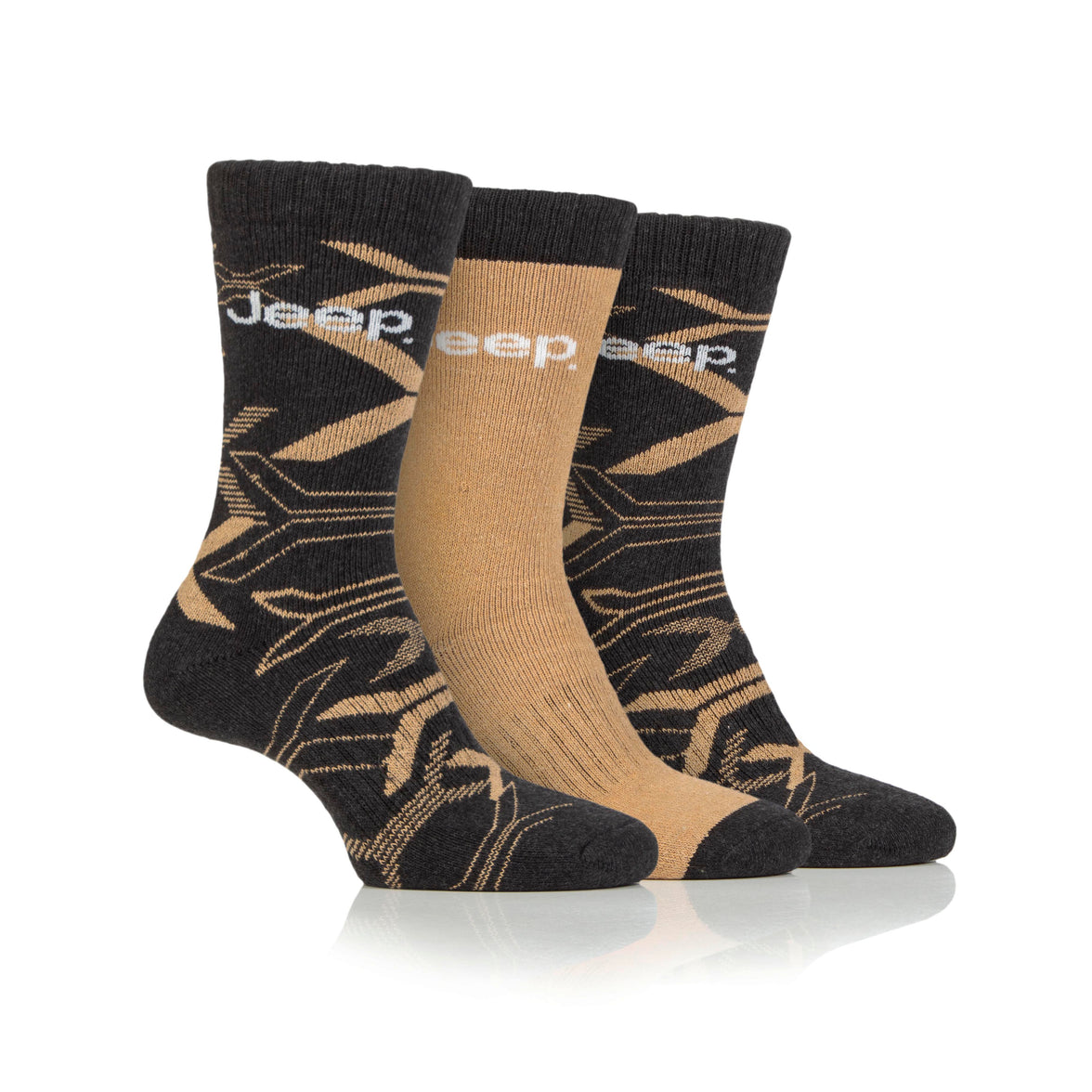 Men's 3 Pair Jeep Camo Regenerated Cotton Boot Socks